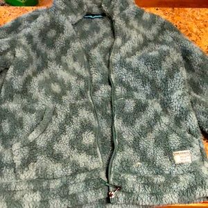 Free country size medium super fuzzy fleece jacket teal green